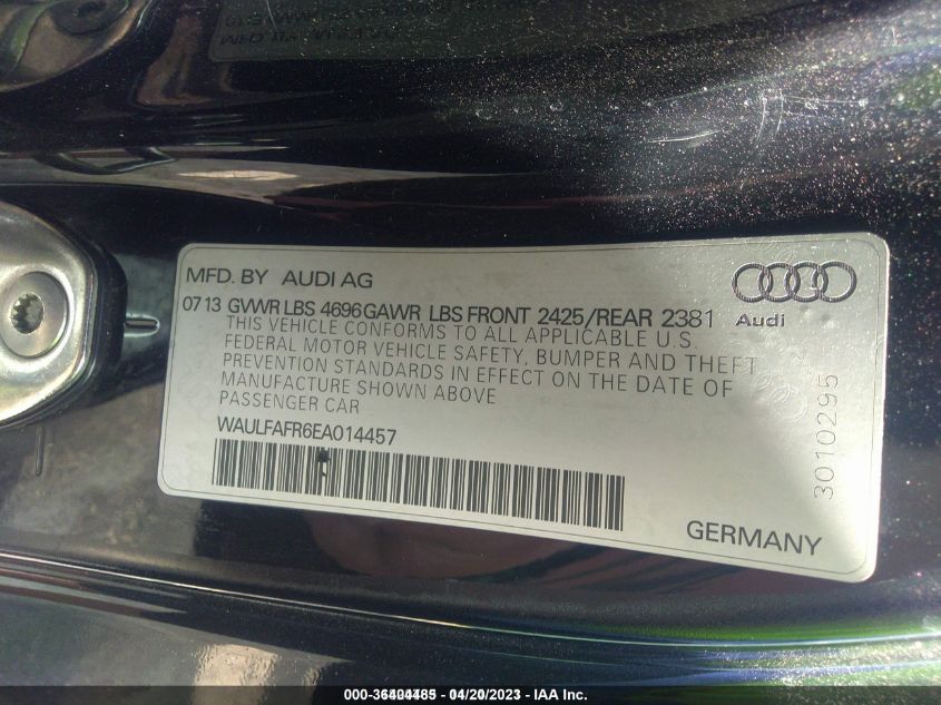 2014 AUDI A5 PREMIUM PLUS WAULFAFR6EA014457