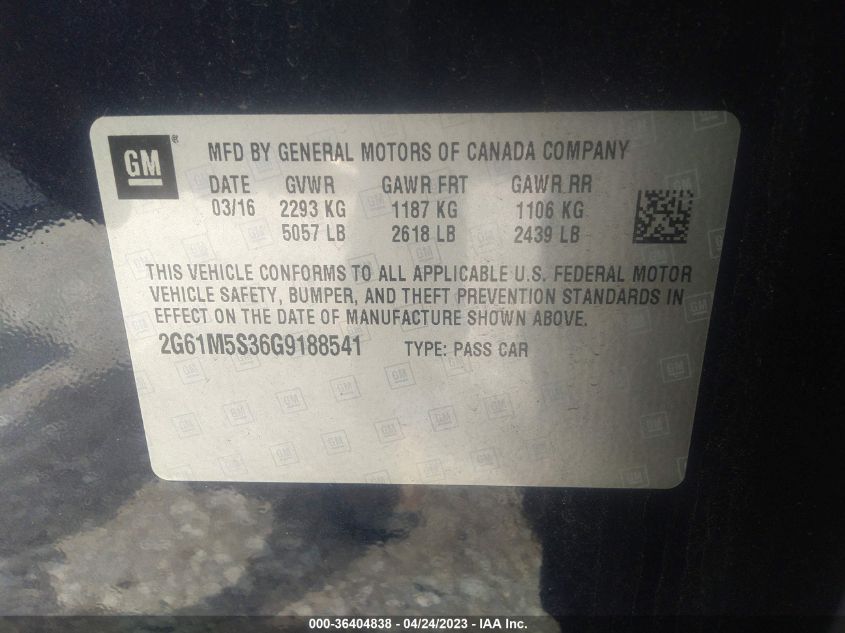 2016 CADILLAC XTS LUXURY COLLECTION - 2G61M5S36G9188541