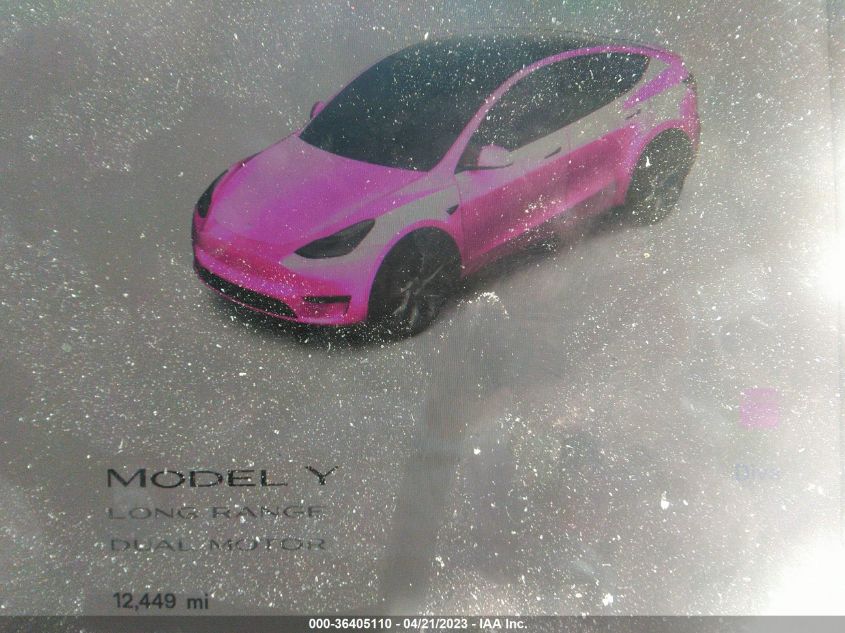 2022 TESLA MODEL Y LONG RANGE - 7SAYGAEE3NF575620