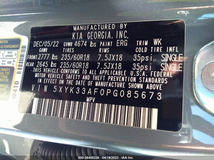 2023 KIA SPORTAGE EX - 5XYK33AF0PG085673