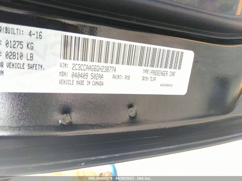 2016 CHRYSLER 300 LIMITED - 2C3CCAAG6GH238774