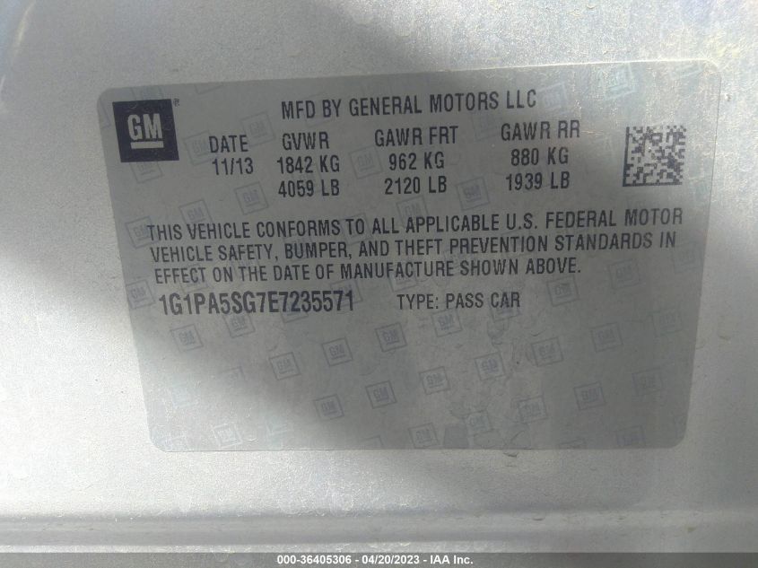 2014 CHEVROLET CRUZE LS - 1G1PA5SG7E7235571