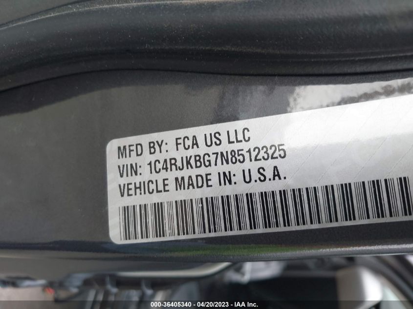 2022 JEEP GRAND CHEROKEE L LIMITED 1C4RJKBG7N8512325