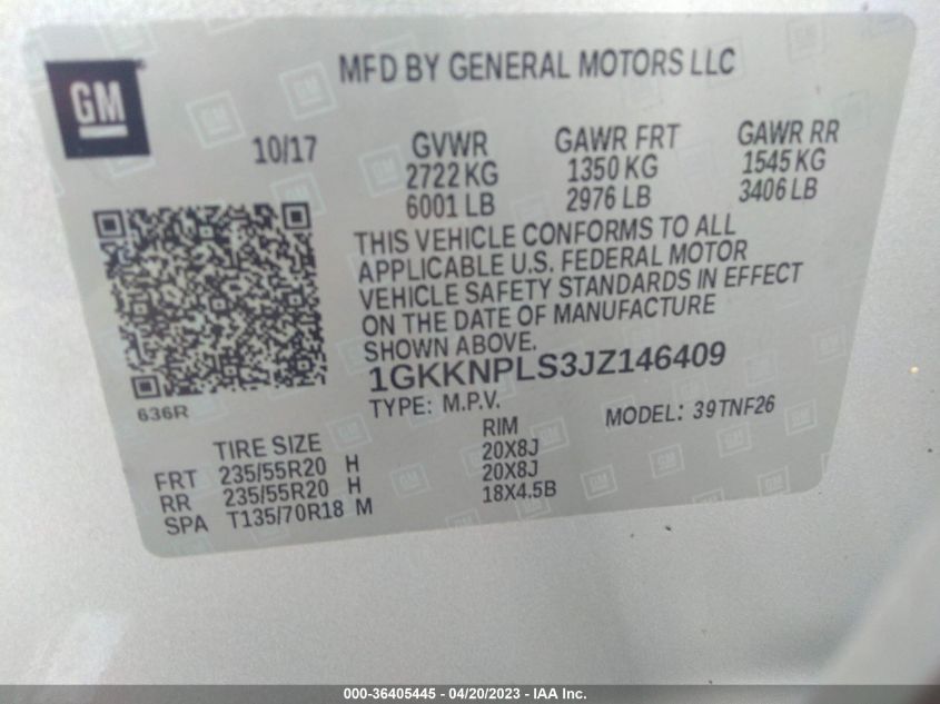 2018 GMC ACADIA DENALI - 1GKKNPLS3JZ146409
