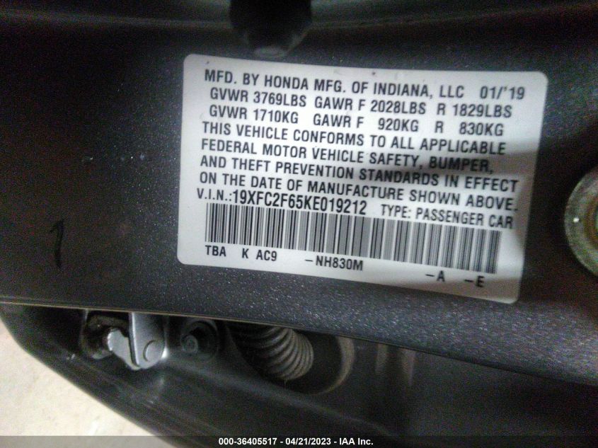 2019 HONDA CIVIC SEDAN LX - 19XFC2F65KE019212