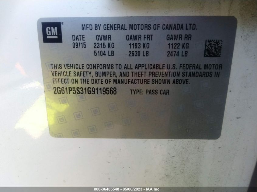2016 CADILLAC XTS PREMIUM COLLECTION - 2G61P5S31G9119568