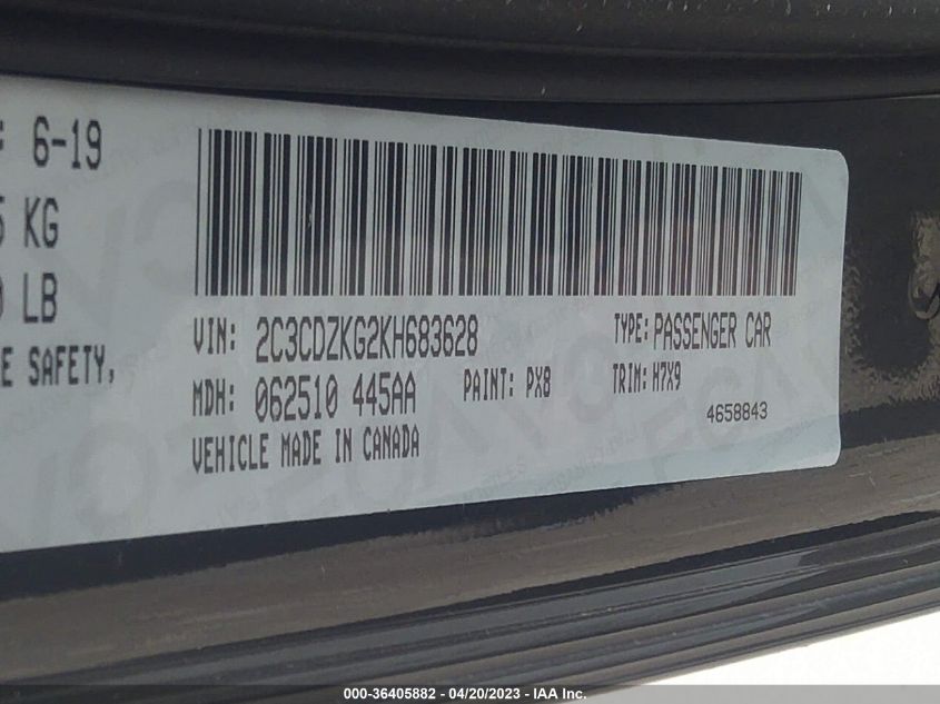 2019 DODGE CHALLENGER GT - 2C3CDZKG2KH683628