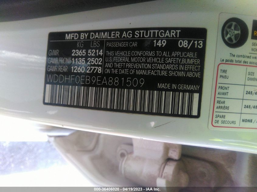 2014 MERCEDES-BENZ E-CLASS E 250 BLUETEC - WDDHF0EB9EA881509