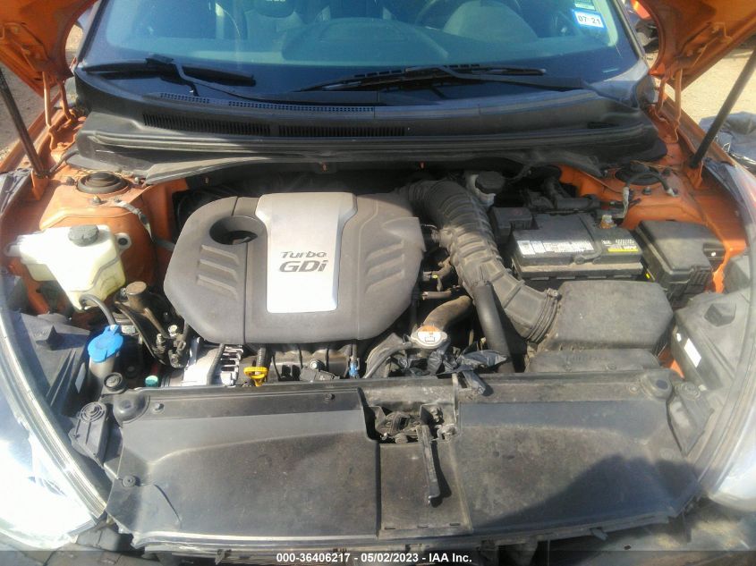 2013 HYUNDAI VELOSTER TURBO W/BLACK INT - KMHTC6AE1DU179029