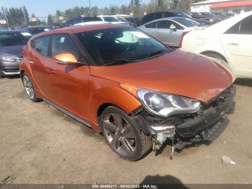 2013 HYUNDAI VELOSTER TURBO W/BLACK INT - KMHTC6AE1DU179029