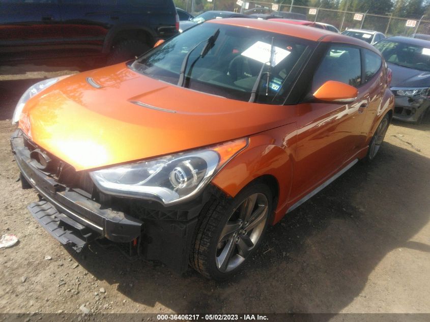 2013 HYUNDAI VELOSTER TURBO W/BLACK INT - KMHTC6AE1DU179029