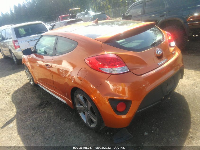 2013 HYUNDAI VELOSTER TURBO W/BLACK INT - KMHTC6AE1DU179029