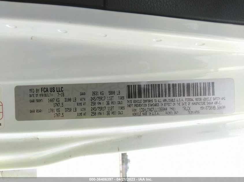 2020 JEEP GLADIATOR SPORT S - 1C6HJTAG7LL136844