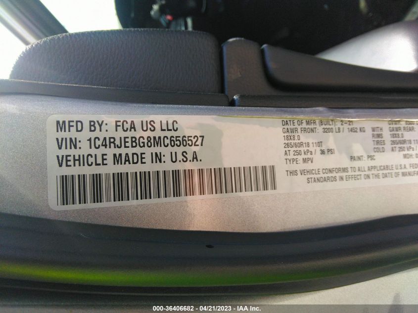 2021 JEEP GRAND CHEROKEE LIMITED - 1C4RJEBG8MC656527