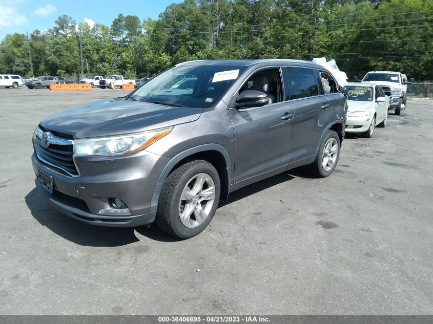 2015 TOYOTA HIGHLANDER LIMITED - 5TDDKRFH0FS192409
