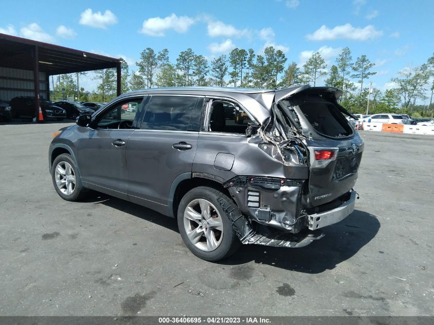 2015 TOYOTA HIGHLANDER LIMITED - 5TDDKRFH0FS192409