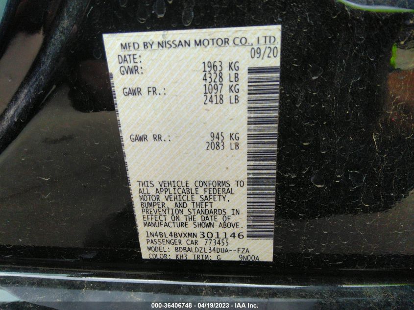 2021 NISSAN ALTIMA 2.5 S - 1N4BL4BVXMN301146