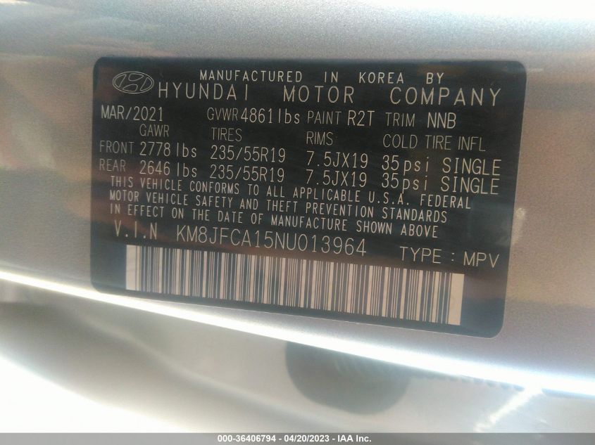 2022 HYUNDAI TUCSON HYBRID SEL CONVENIENCE - KM8JFCA15NU013964