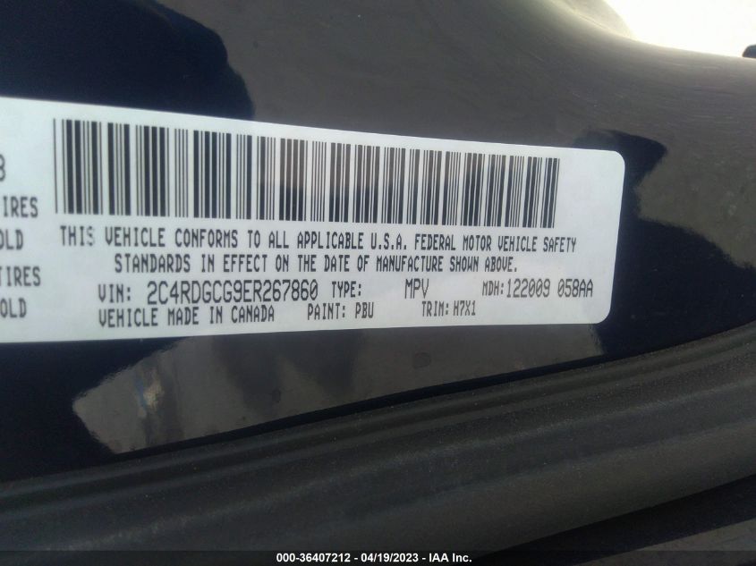 2014 DODGE GRAND CARAVAN SXT - 2C4RDGCG9ER267860