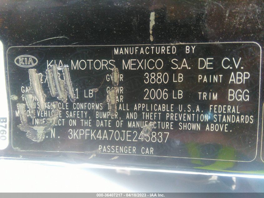 2018 KIA FORTE LX - 3KPFK4A70JE246837