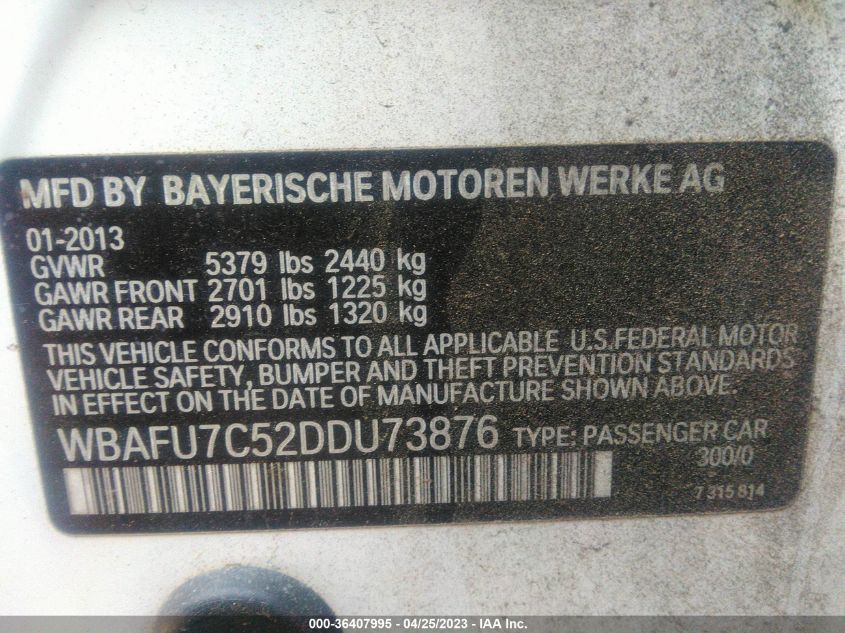 2013 BMW 5 SERIES 535I XDRIVE - WBAFU7C52DDU73876