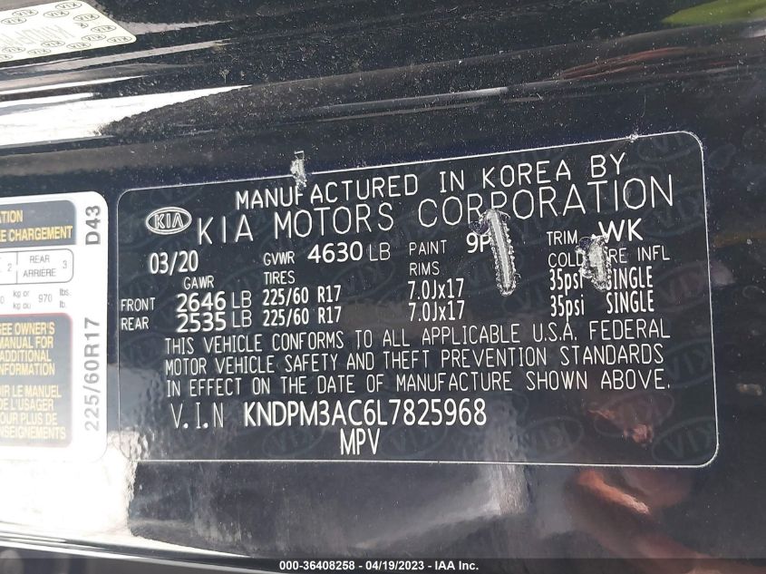 2020 KIA SPORTAGE LX - KNDPM3AC6L7825968