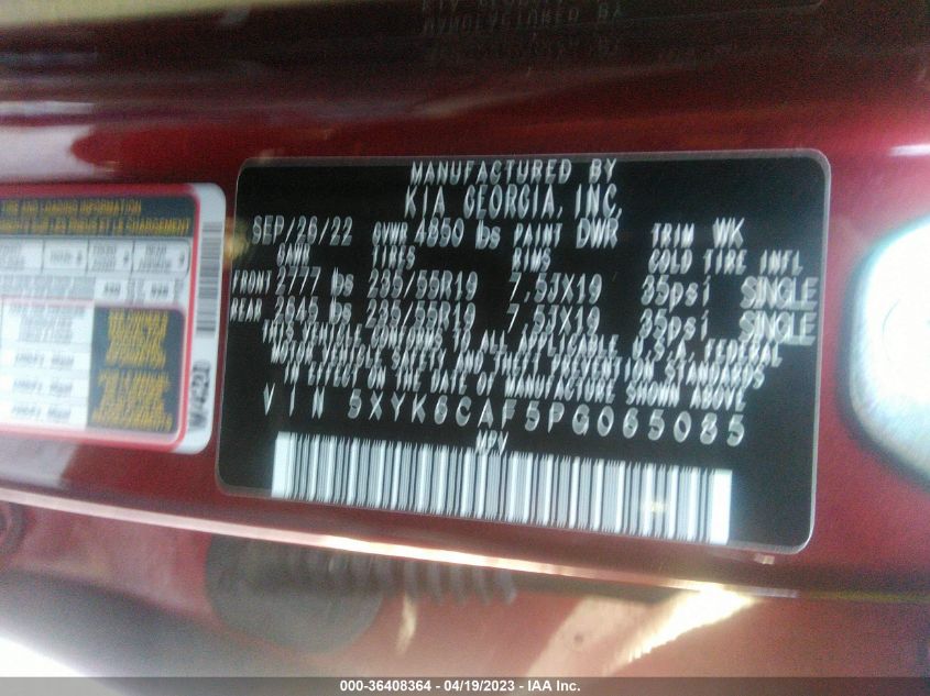 2023 KIA SPORTAGE X-LINE - 5XYK6CAF5PG065085