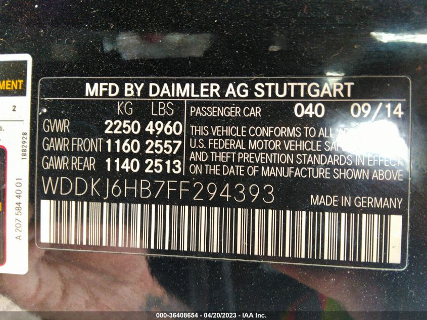 2015 MERCEDES-BENZ E-CLASS E 400 - WDDKJ6HB7FF294393