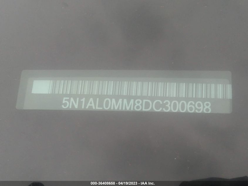 2013 INFINITI JX - 5N1AL0MM8DC300698
