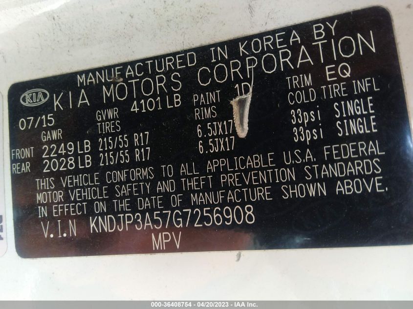 2016 KIA SOUL + - KNDJP3A57G7256908