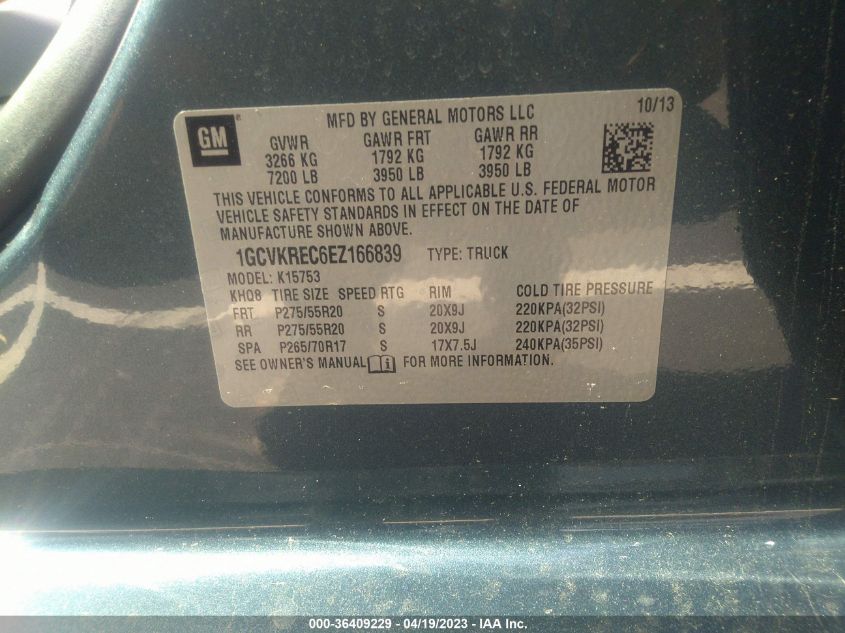 2014 CHEVROLET SILVERADO 1500 LT - 1GCVKREC6EZ166839