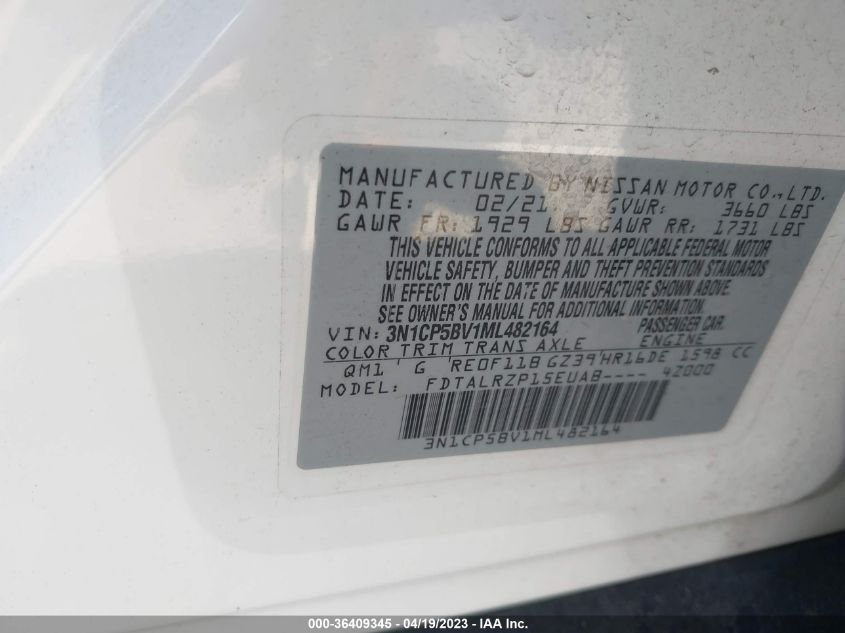 2021 NISSAN KICKS S - 3N1CP5BV1ML482164
