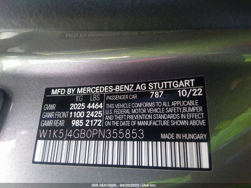 2023 MERCEDES-BENZ CLA CLA 250 - W1K5J4GB0PN355853