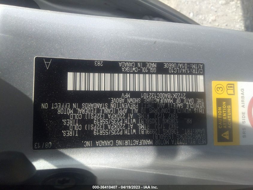 2013 LEXUS RX 350 - 2T2ZK1BA0DC132101