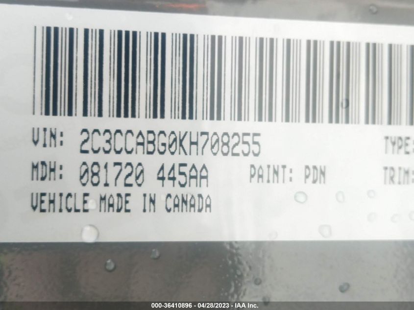 2019 CHRYSLER 300 300S - 2C3CCABG0KH708255