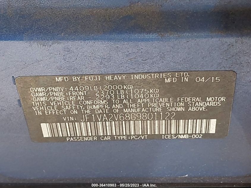 2016 SUBARU WRX STI - JF1VA2V68G9801122