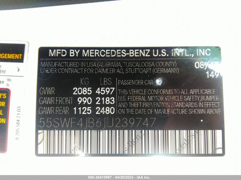 2018 MERCEDES-BENZ C-CLASS C 300 - 55SWF4JB6JU239747