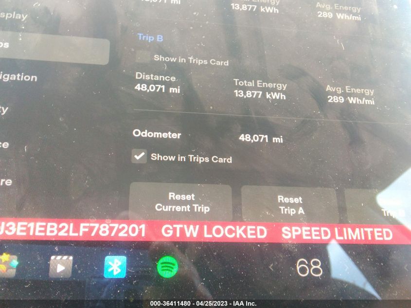 2020 TESLA MODEL 3 LONG RANGE - 5YJ3E1EB2LF787201