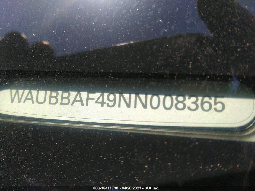 2022 AUDI A4 SEDAN PREMIUM PLUS - WAUBBAF49NN008365