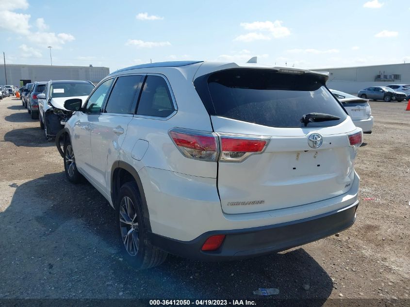 2016 TOYOTA HIGHLANDER XLE - 5TDKKRFH5GS171399