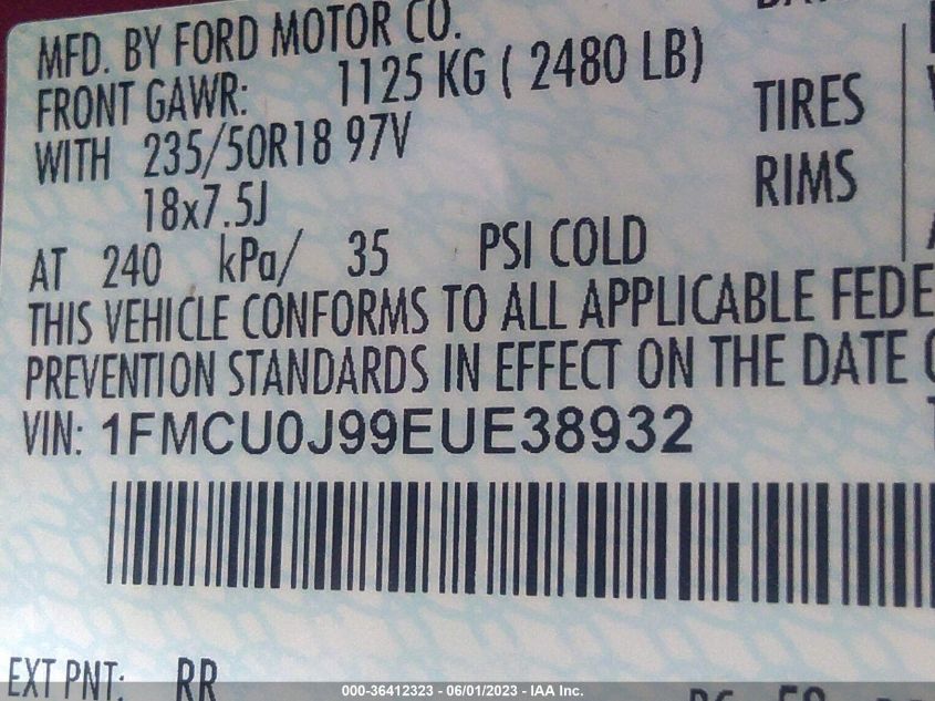 2014 FORD ESCAPE TITANIUM - 1FMCU0J99EUE38932