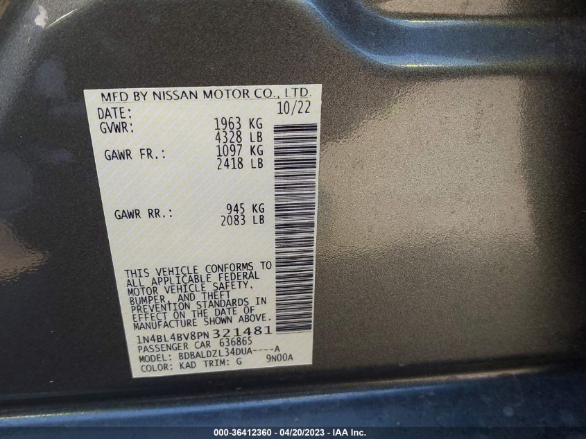 2023 NISSAN ALTIMA 2.5 S - 1N4BL4BV8PN321481
