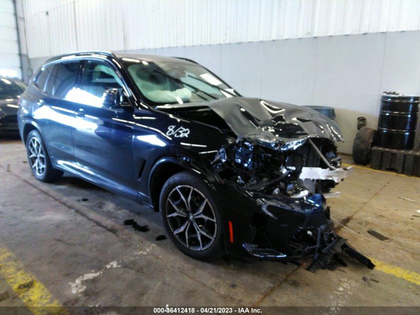2022 BMW X3 XDRIVE30I - 5UX53DP08N9M13389