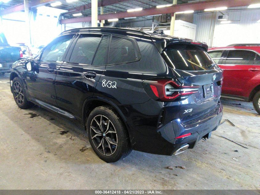 2022 BMW X3 XDRIVE30I - 5UX53DP08N9M13389