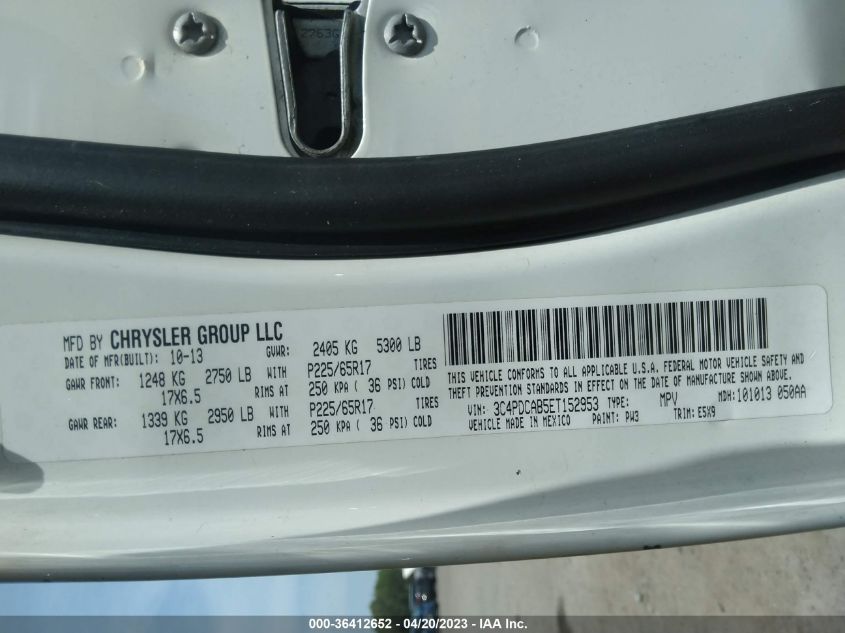 2014 DODGE JOURNEY AMERICAN VALUE PKG - 3C4PDCAB5ET152953