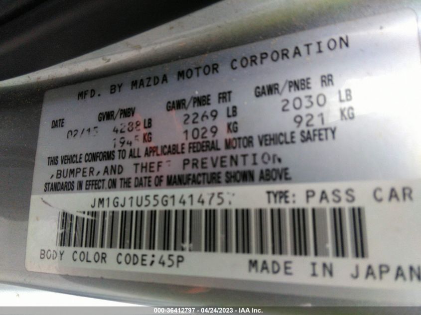 2016 MAZDA MAZDA6 I SPORT - JM1GJ1U55G1414757