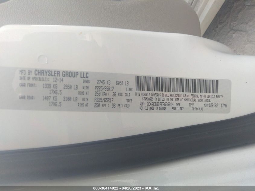 2015 CHRYSLER TOWN & COUNTRY TOURING - 2C4RC1BG7FR636914