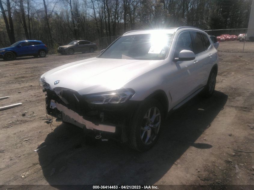 2022 BMW X3 XDRIVE30I - 5UX53DP01N9N05508