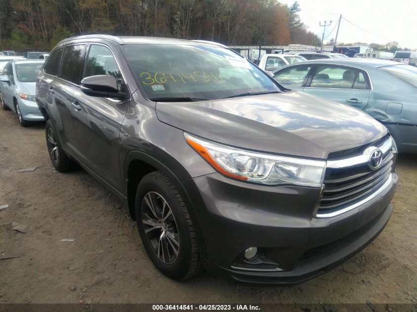 2016 TOYOTA HIGHLANDER XLE - 5TDJKRFH9GS243197