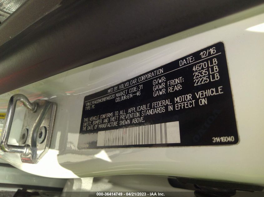 2017 VOLVO S60 INSCRIPTION - LYV402HK9HB146530